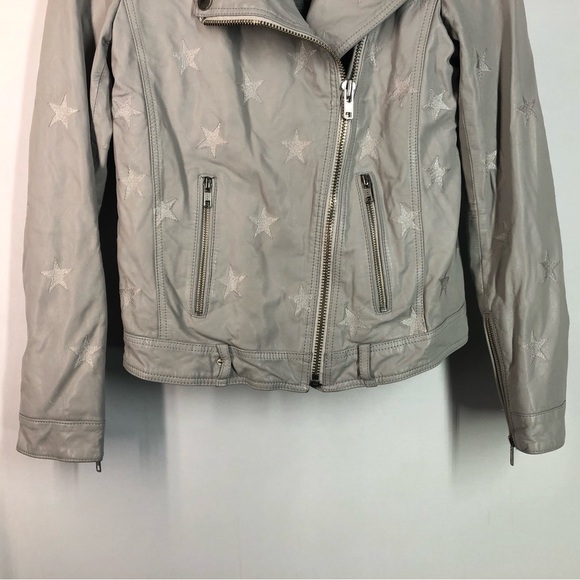 Samantha Sipos Biker Jacket Size XS Leather Seeing Stars Leather Faux Fur Gray - Picture 4 of 9